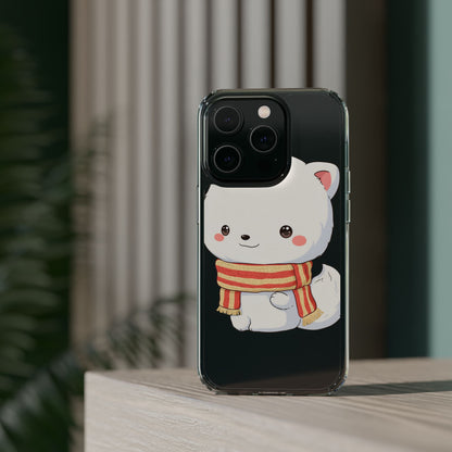 Kawaii Arctic Fox Phone Case, Cozy Christmas Scarf