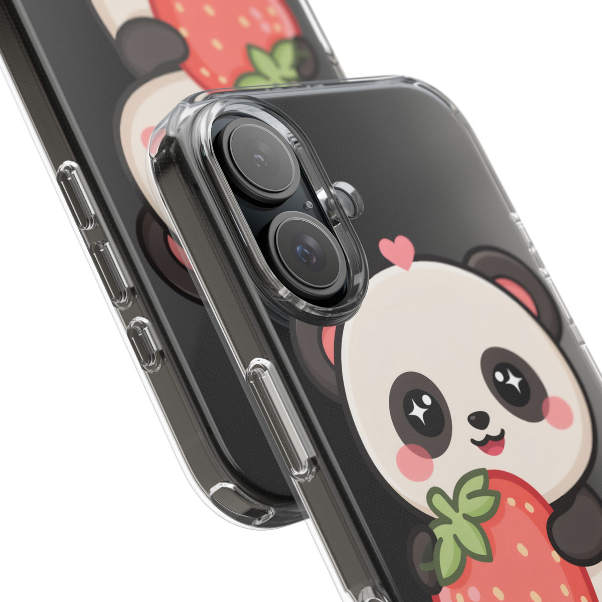 Kawaii Panda Phone Case, Sweet Strawberry Gift