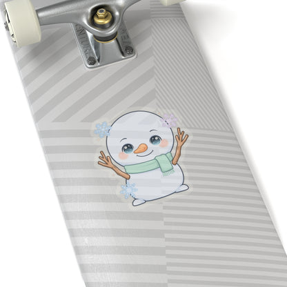Kawaii Snowman Kiss-Cut Sticker for Winter Cheer