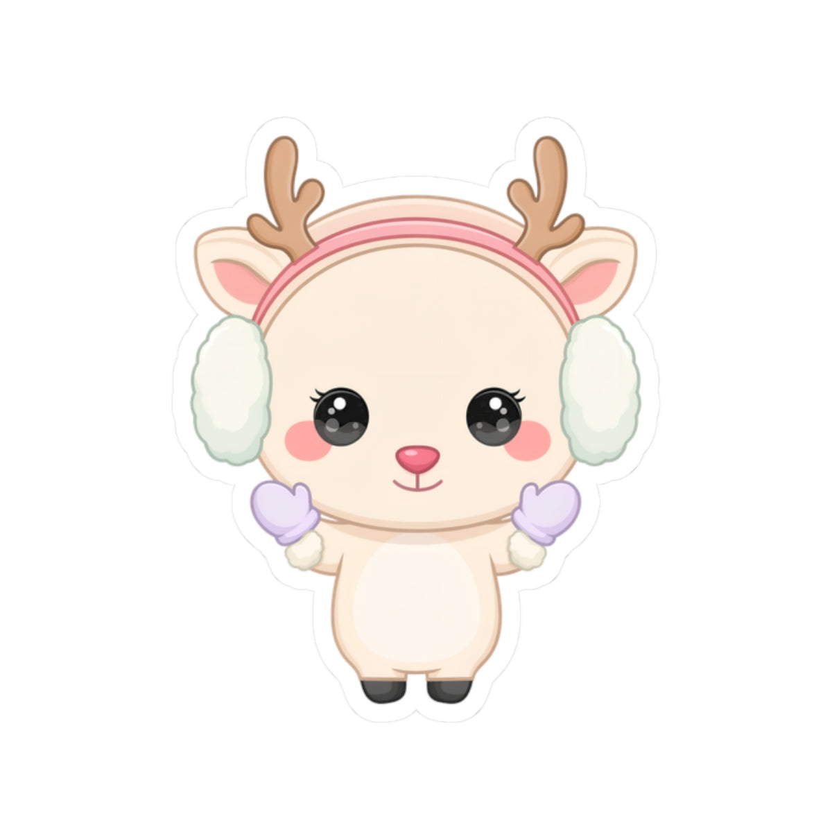 Kawaii Reindeer Sticker for Cozy Winter Cheer