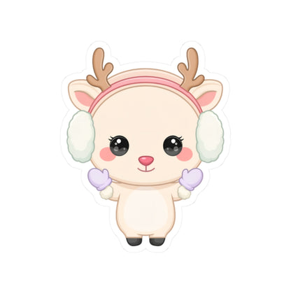 Kawaii Reindeer Sticker for Cozy Winter Cheer