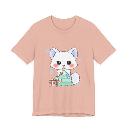 Kawaii Christmas Fox T-Shirt for Cozy Holiday Decorating