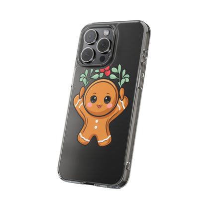 Kawaii Gingerbread Phone Case with Mistletoe Cheer