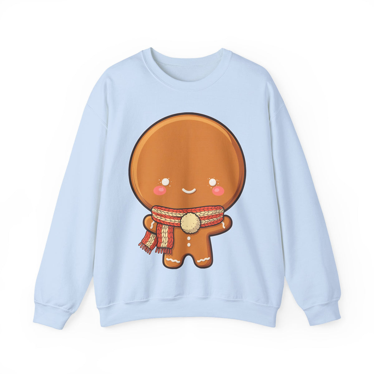 Gingerbread Man Sweatshirt, Cute Kawaii Christmas Crewneck