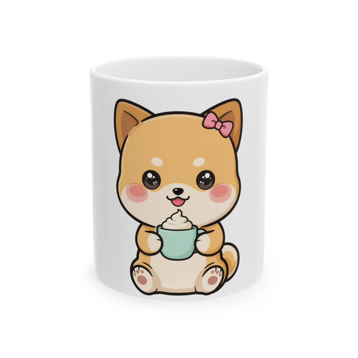 Kawaii Shiba Inu Mug – Cute Latte Dog Ceramic Cup