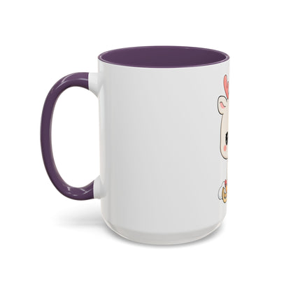 Christmas Reindeer Accent Coffee Mug, Cute Kawaii Sledding Gift