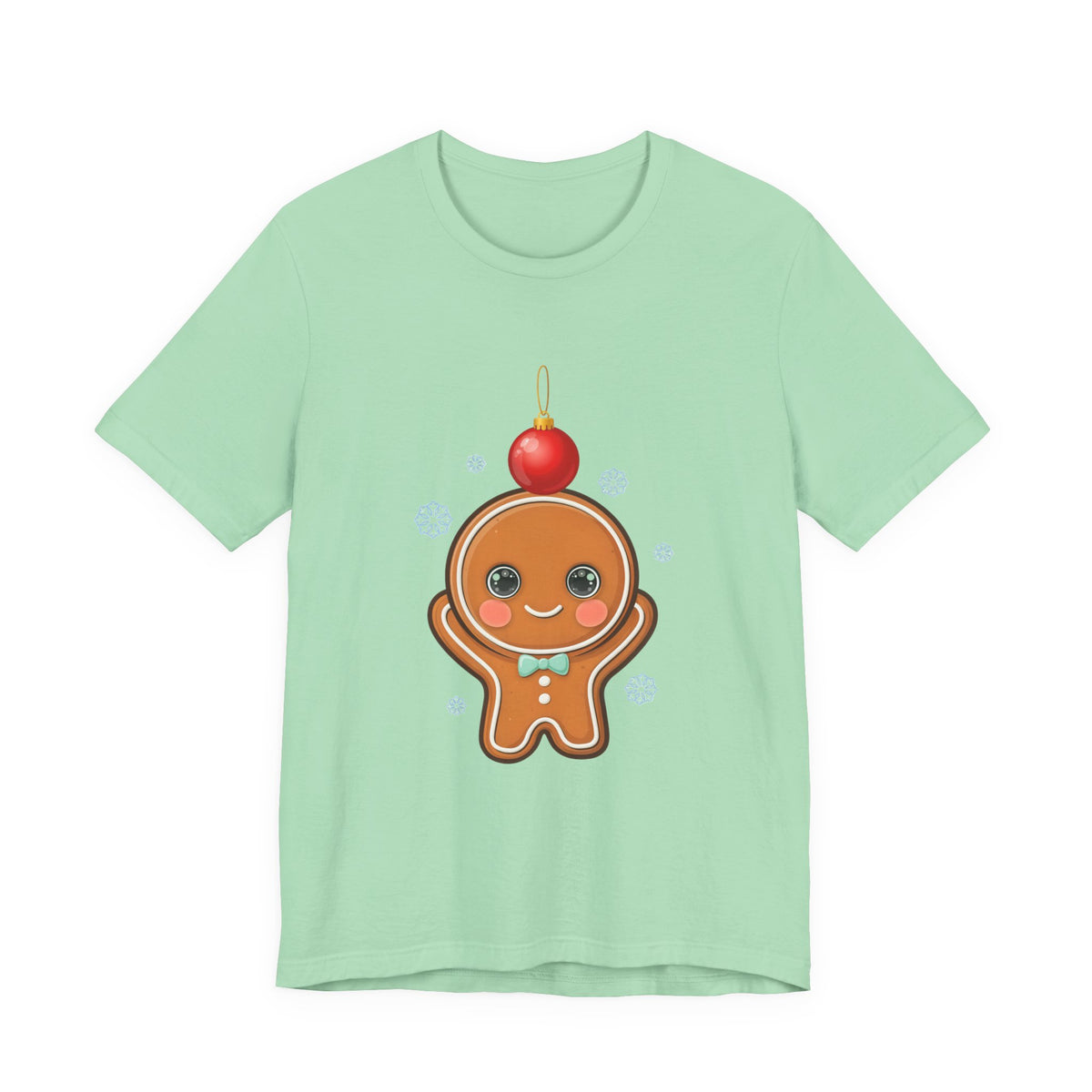Kawaii Gingerbread Christmas Tee, Cute Holiday Unisex Shirt