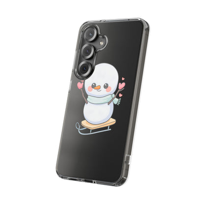 Kawaii Snowman Phone Case, Cute Winter Cheer