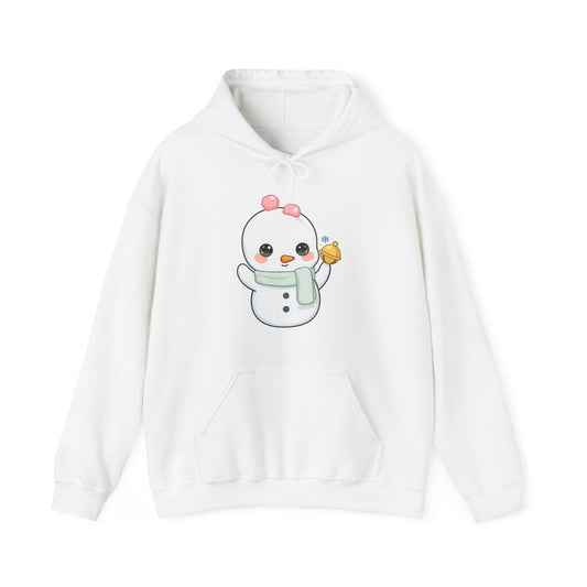 Kawaii Snowman Christmas Hoodie, Cozy Winter Gift