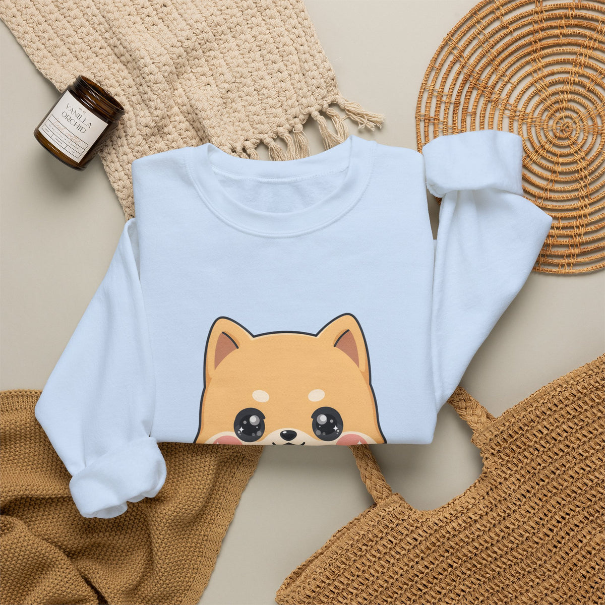 Kawaii Shiba Inu Skateboard Sweatshirt, Cute Dog Lover Gift