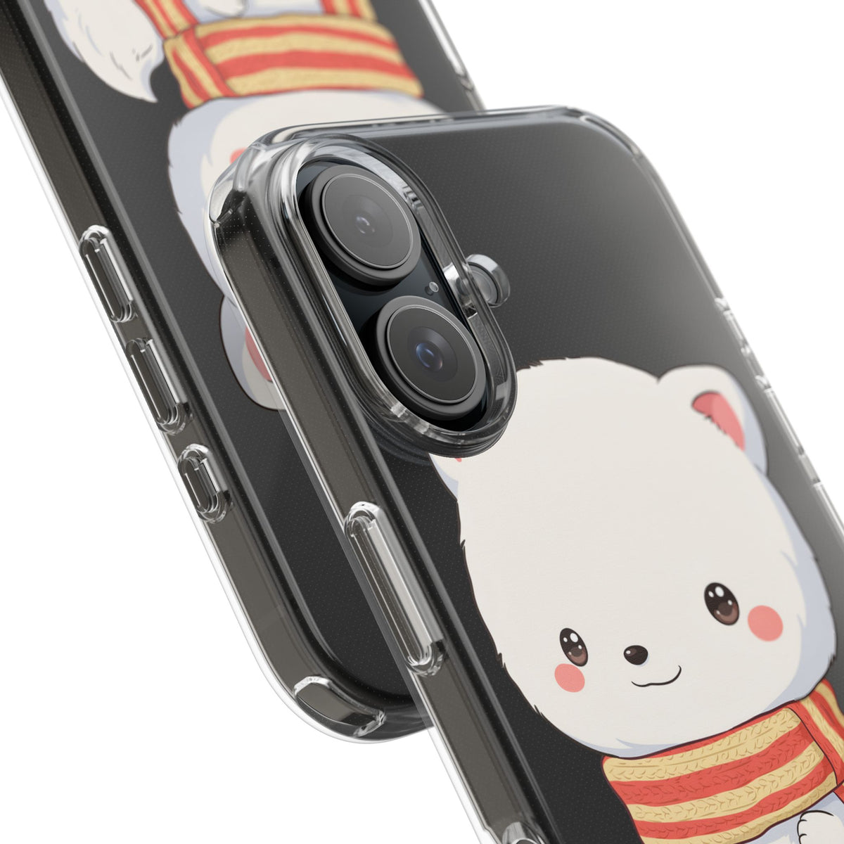 Kawaii Arctic Fox Phone Case, Cozy Christmas Scarf