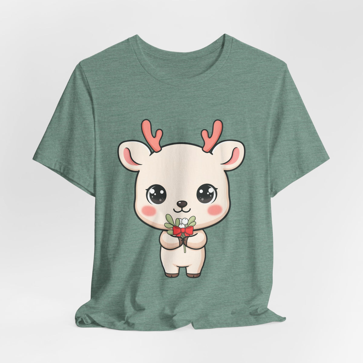 Kawaii Reindeer Christmas T-Shirt for Holiday Cheer