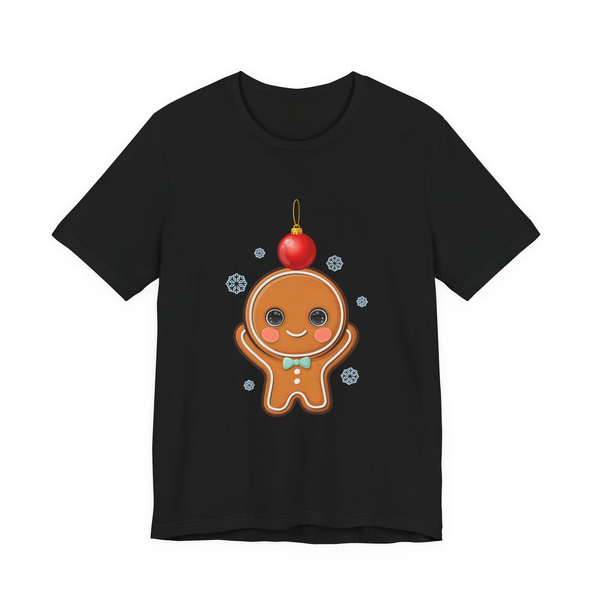 Kawaii Gingerbread Christmas Tee, Cute Holiday Unisex Shirt