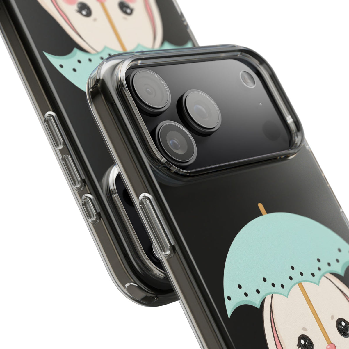 Kawaii Bunny Phone Case with Umbrella | Cute Clear Case