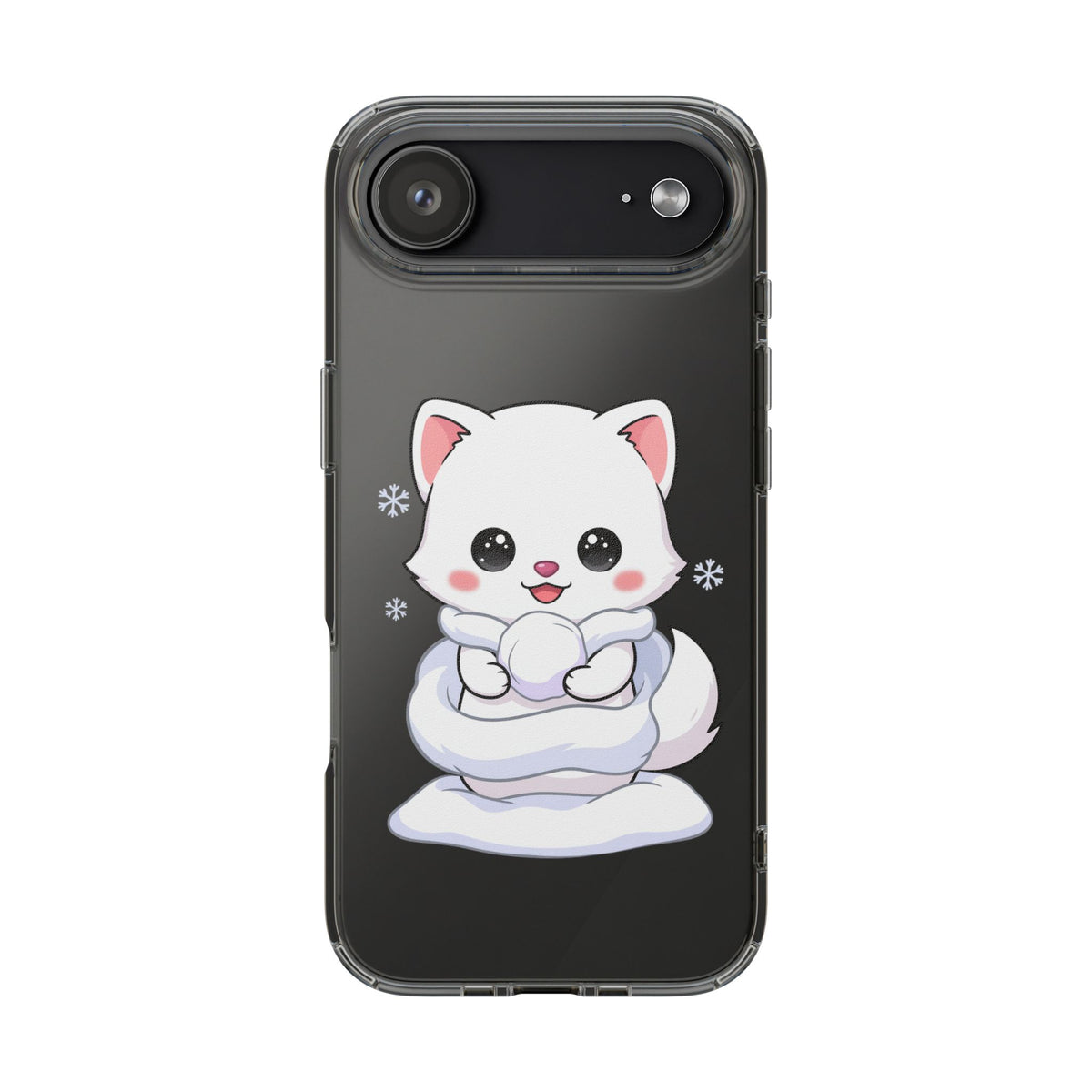 Kawaii Arctic Fox Phone Case, Cute Snow Day Gift