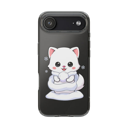 Kawaii Arctic Fox Phone Case, Cute Snow Day Gift