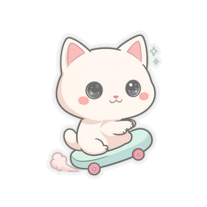 Kawaii Cat Skateboard Sticker for Cat Lovers