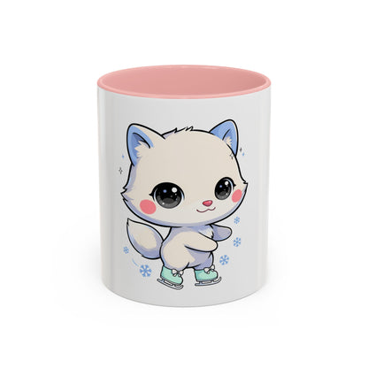 Kawaii Arctic Fox Mug for Cozy Winter Coffee Breaks