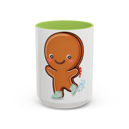 Gingerbread Man Ice Skating Accent Coffee Mug