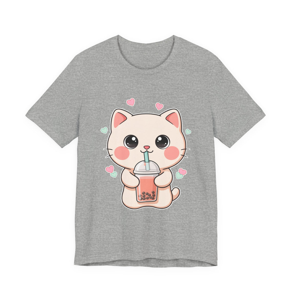 Kawaii Bubble Tea Cat T-Shirt for Cat and Boba Lovers