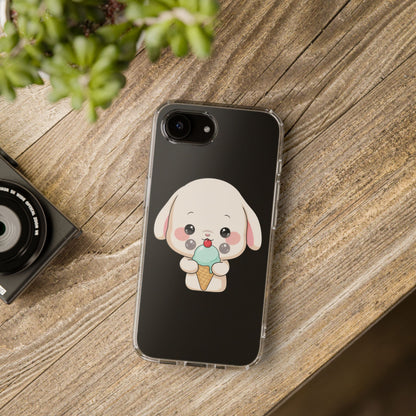 Kawaii Bunny Phone Case, Ice Cream Cutie Clear Case