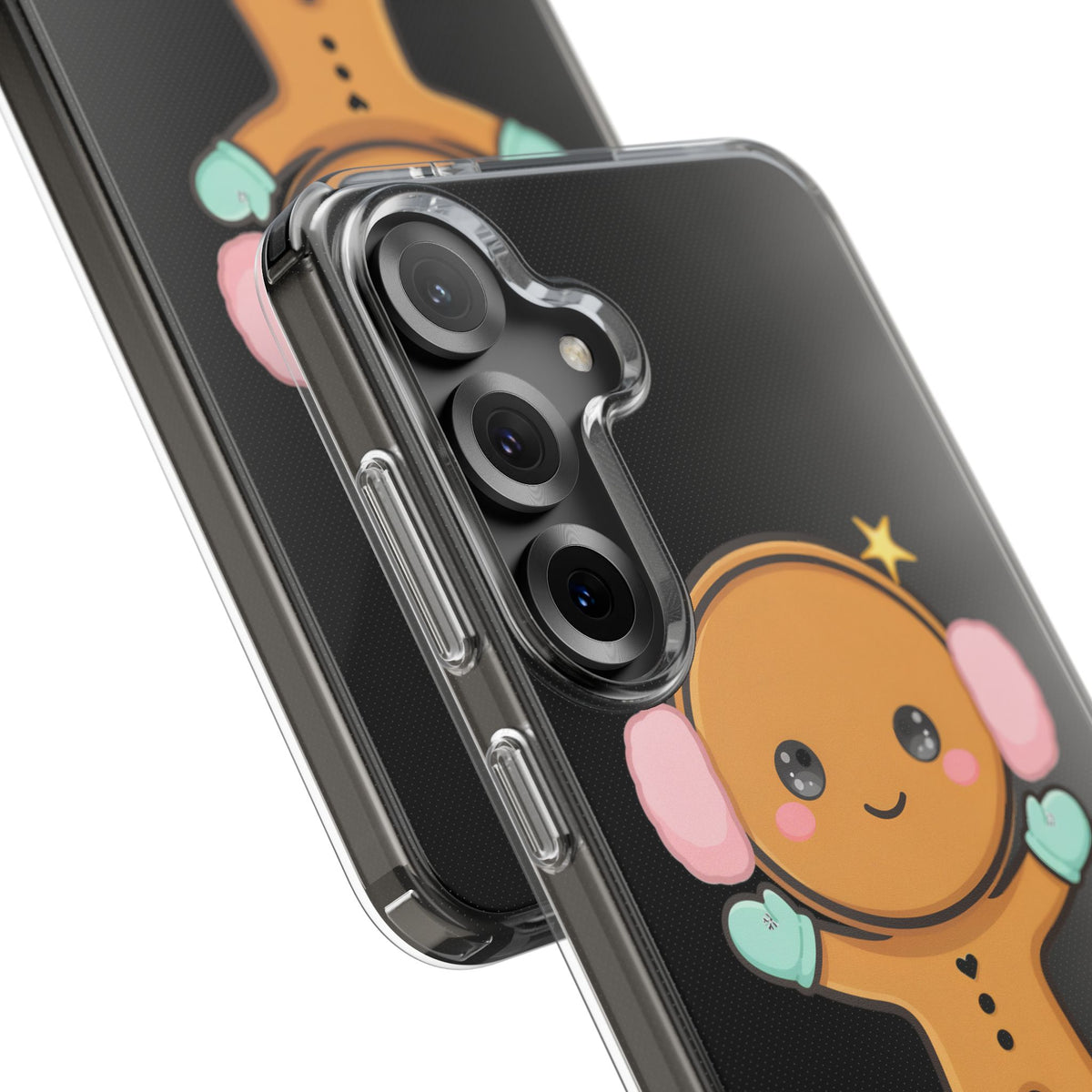 Kawaii Gingerbread Phone Case, Cute Winter Character