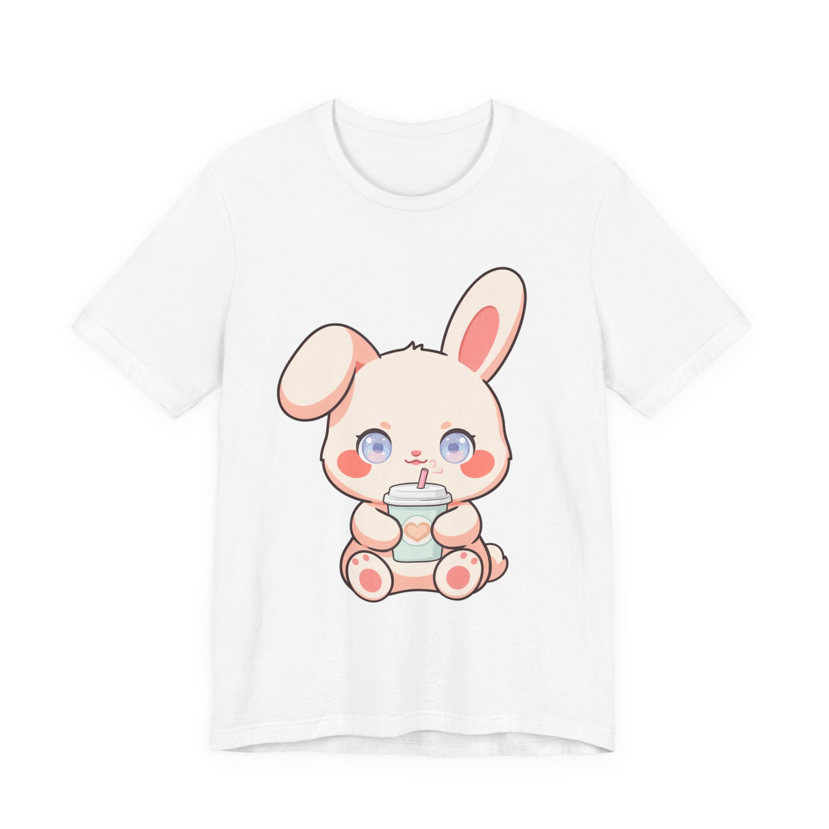 Kawaii Bunny Coffee T-Shirt: Cute Latte Lover Tee