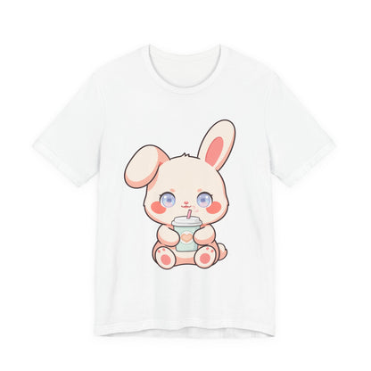 Kawaii Bunny Coffee T-Shirt: Cute Latte Lover Tee