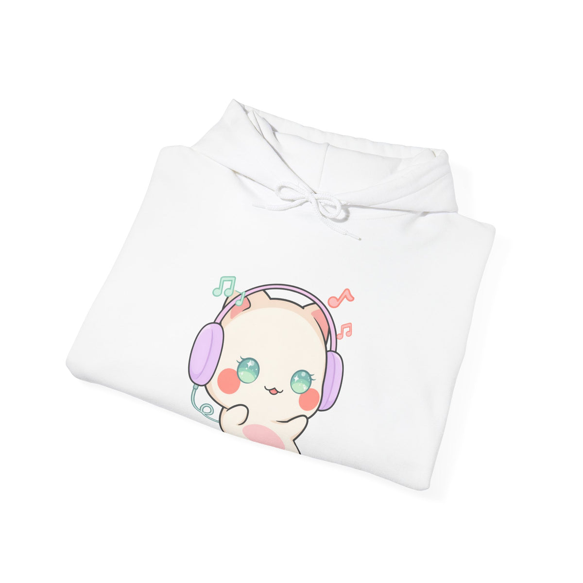 Kawaii Cat Hoodie for Cute Music Lovers