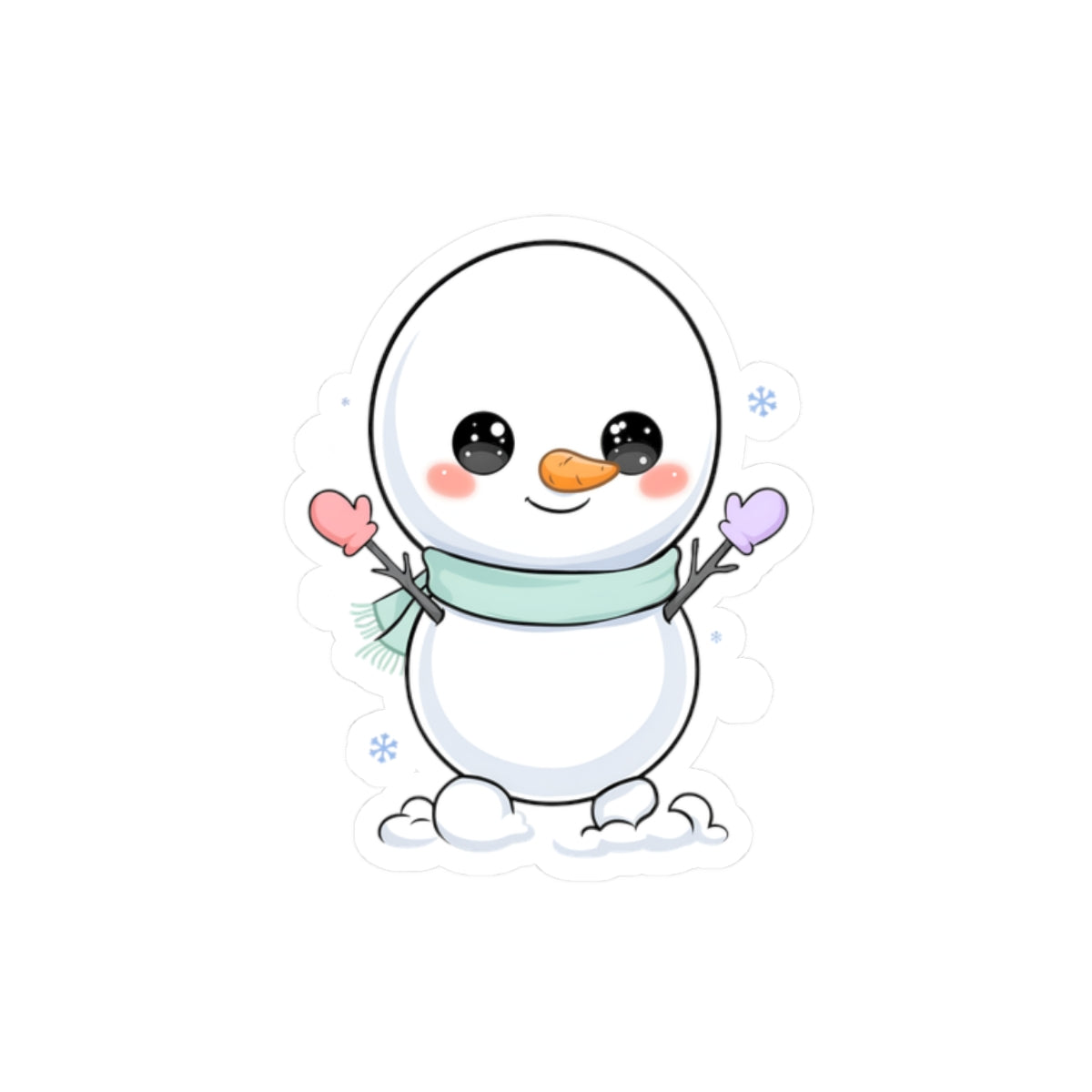Kawaii Snowman Sticker for Cozy Winter Decor