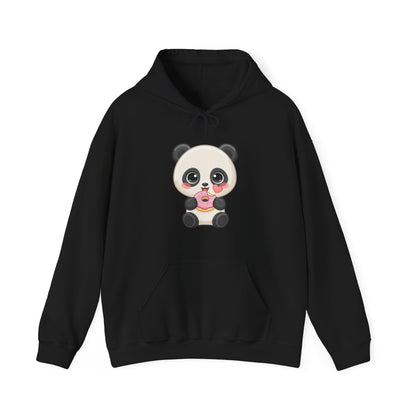 Kawaii Panda Hoodie, Cute Donut Lover Sweatshirt