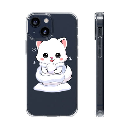 Kawaii Arctic Fox Phone Case, Cute Snow Day Gift