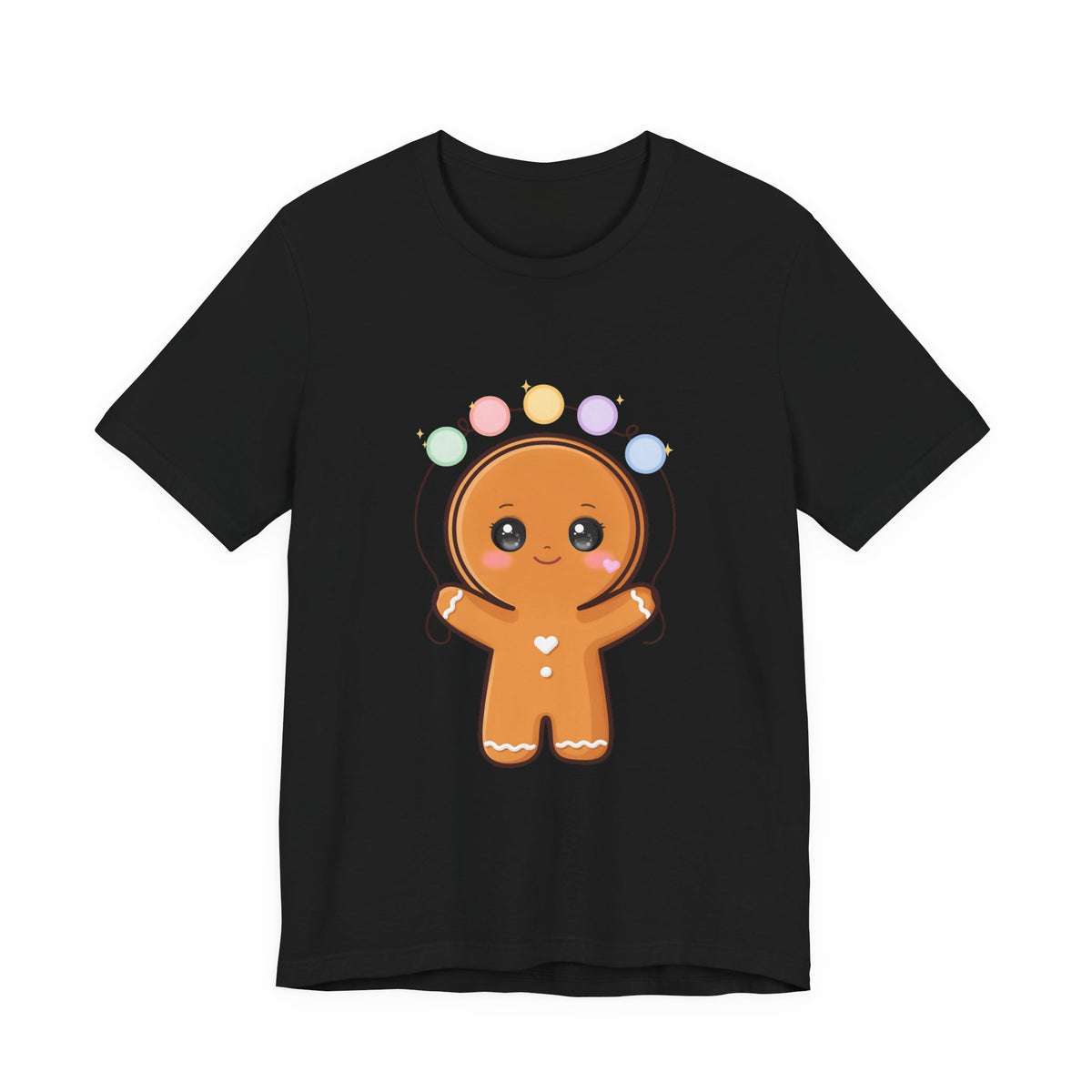 Kawaii Gingerbread Man Christmas T-Shirt, Cute Holiday Tee