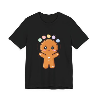 Kawaii Gingerbread Man Christmas T-Shirt, Cute Holiday Tee