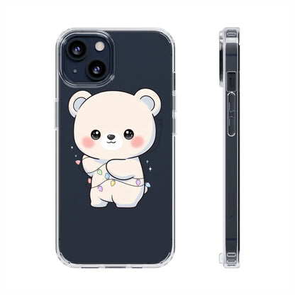 Kawaii Polar Bear Phone Case with Fairy Lights