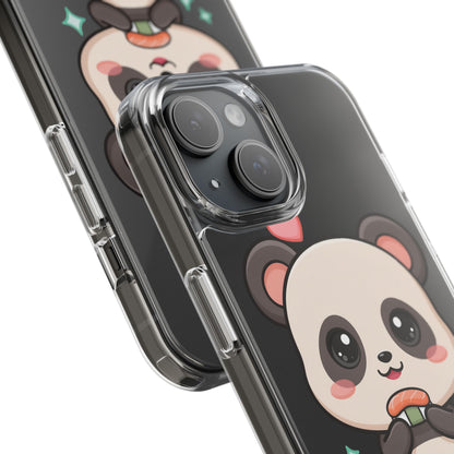 Kawaii Panda Sushi Phone Case, Clear Impact-Resistant Case