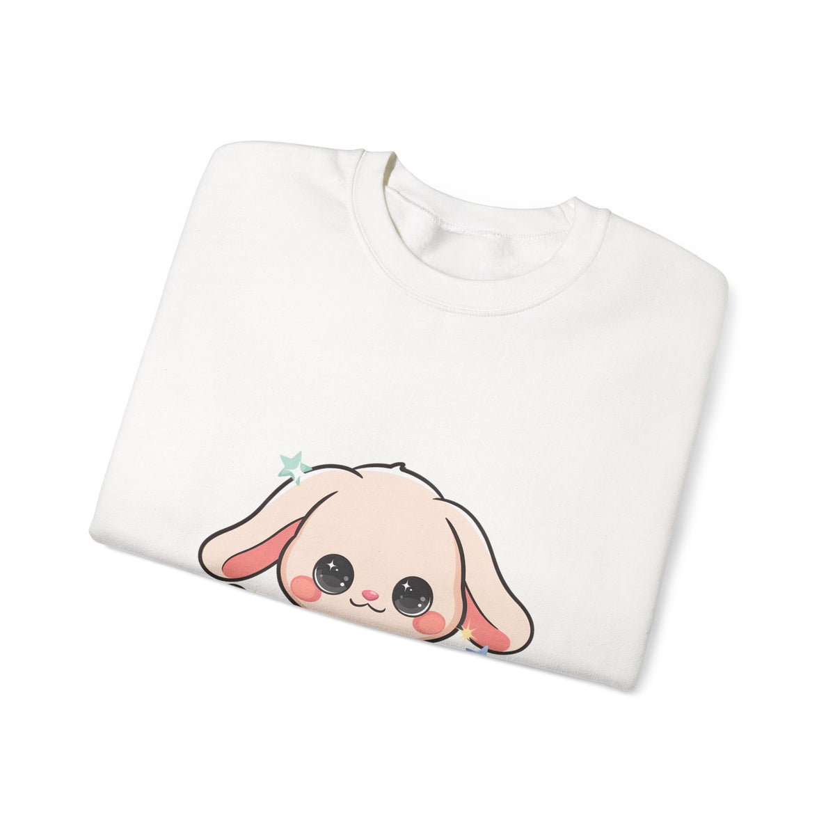 Kawaii Bunny Sweatshirt, Cute Crescent Moon Gift