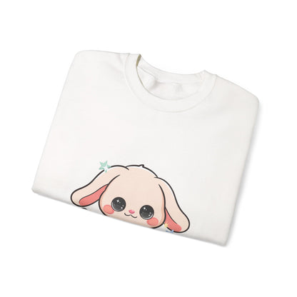 Kawaii Bunny Sweatshirt, Cute Crescent Moon Gift