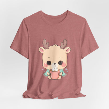 Kawaii Reindeer T-Shirt for Cozy Cocoa Season