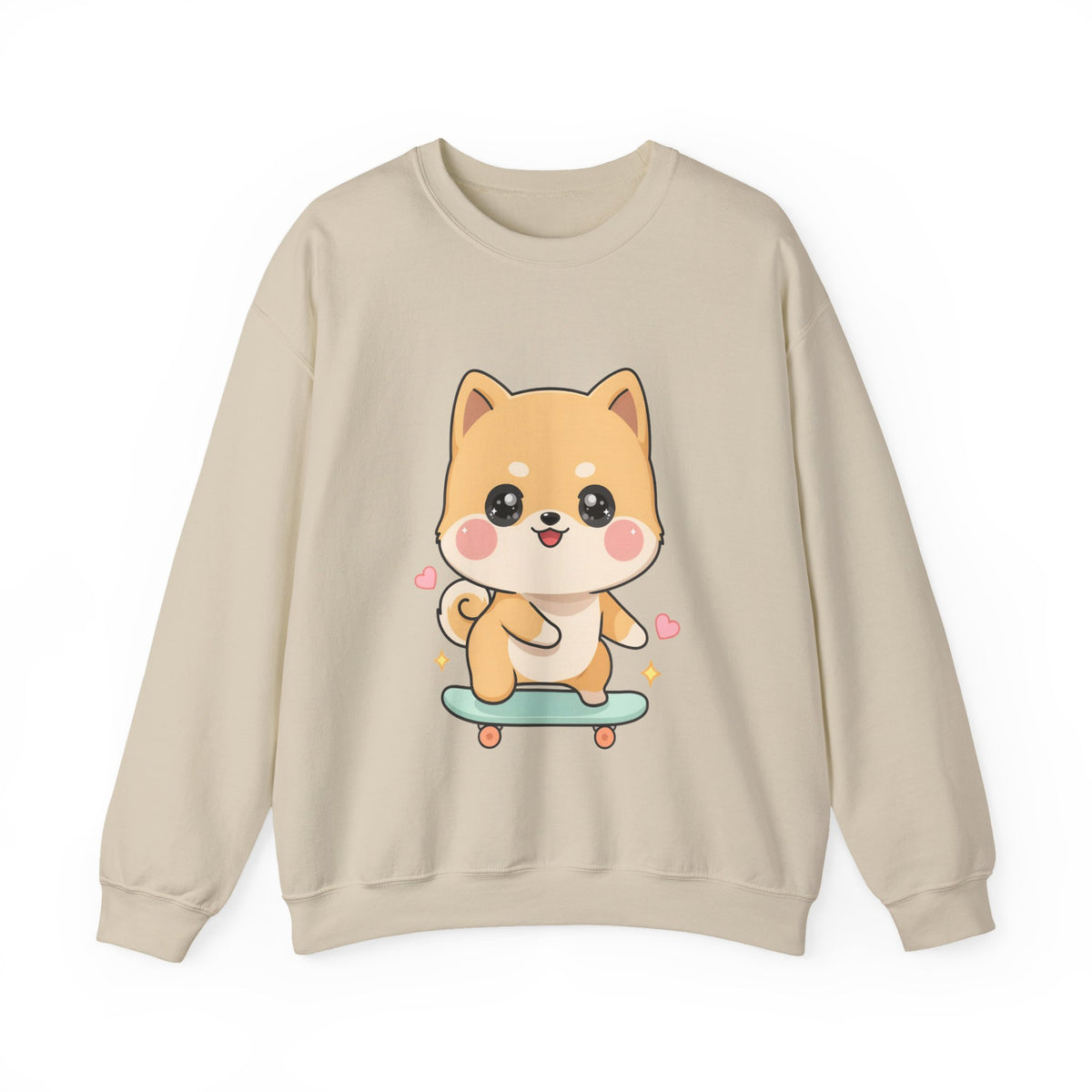 Kawaii Shiba Inu Skateboard Sweatshirt, Cute Dog Lover Gift