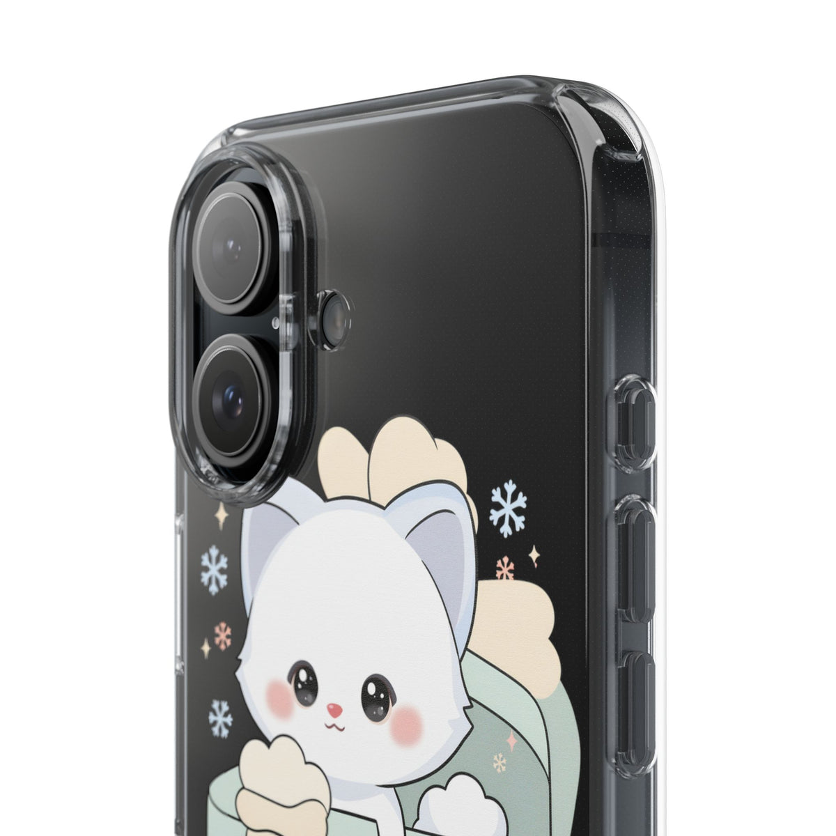 Kawaii Arctic Fox Clear Impact-Resistant Phone Case