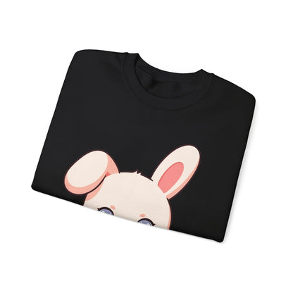 Kawaii Bunny Sweatshirt, Cute Latte Lover Crewneck