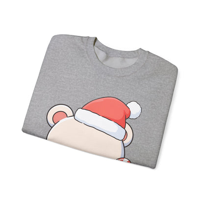 Kawaii Polar Bear Christmas Sweatshirt, Santa Cub Crewneck