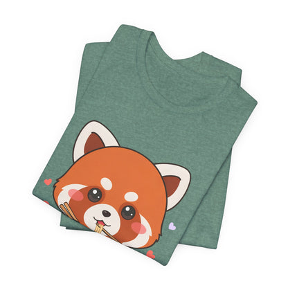Kawaii Red Panda Ramen T-Shirt for Cozy Foodie Style