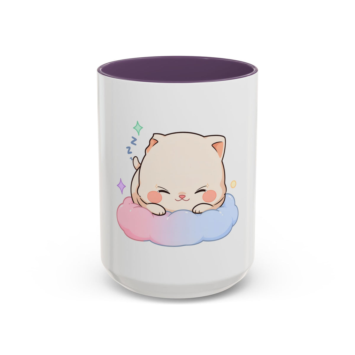 Kawaii Sleeping Cat Accent Coffee Mug