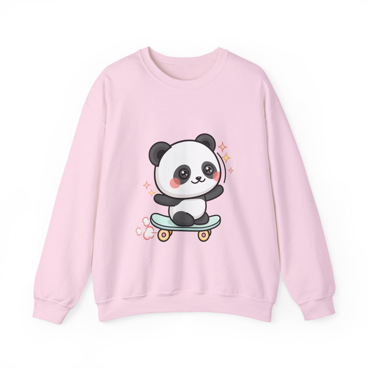 Kawaii Panda Skateboard Sweatshirt, Cute Chibi Panda