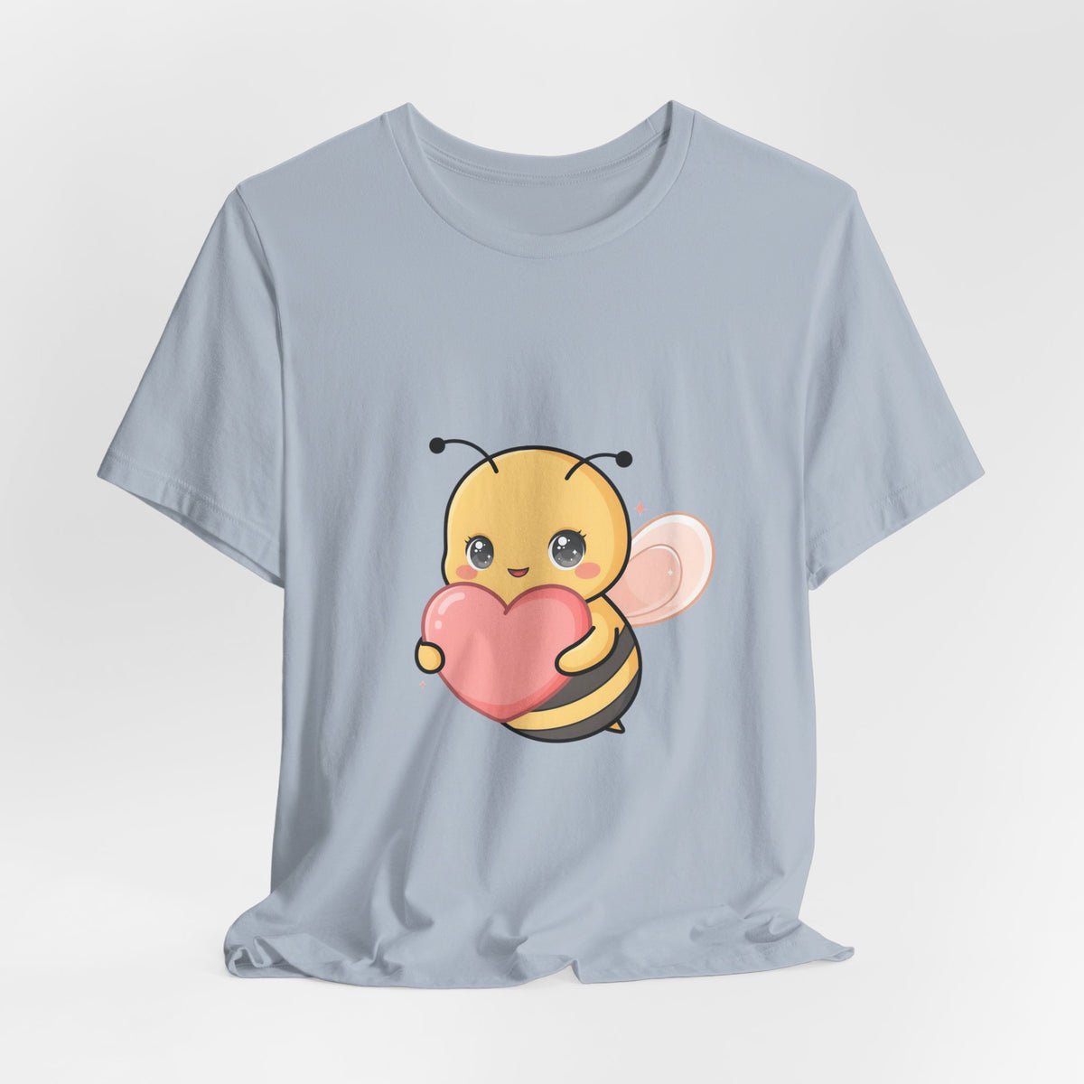 Kawaii Bee T-Shirt: Sweet Heart-Loving Unisex Tee