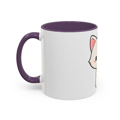 Kawaii Arctic Fox Christmas Accent Coffee Mug