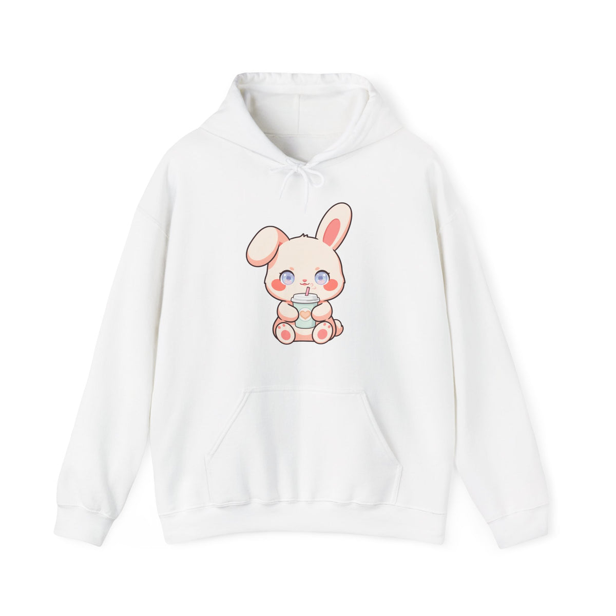 Kawaii Bunny Latte Hoodie, Cute Coffee Lover Sweatshirt