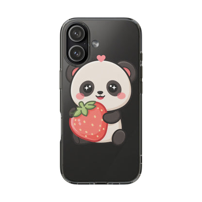 Kawaii Panda Phone Case, Sweet Strawberry Gift